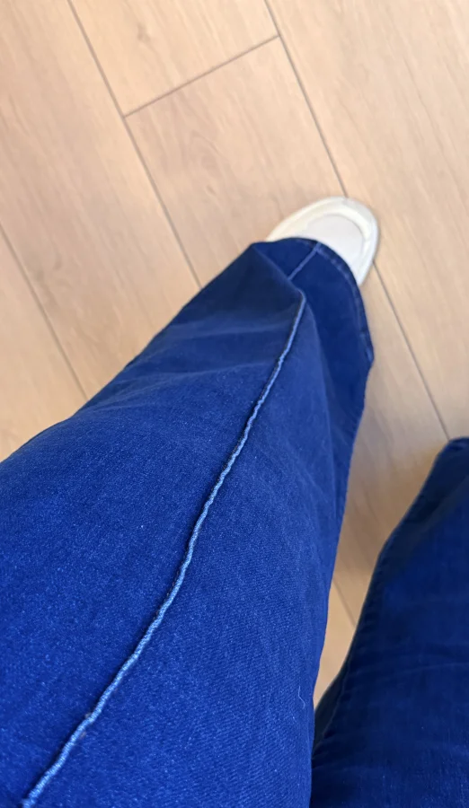 Palazzo Önden Dikişli Yüksek Bel Likralı Kot Pantolon - Lacivert