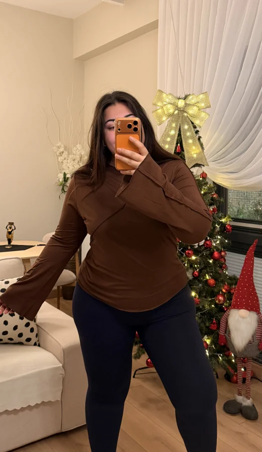 Sufle Detaylı İspanyol Kol Modal Bluz - Kahverengi