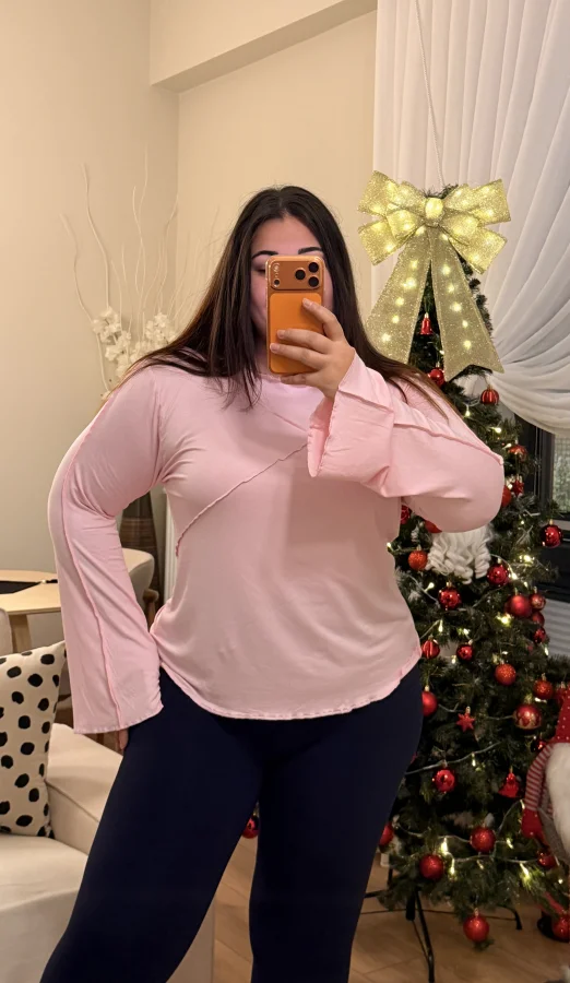 Sufle Detaylı İspanyol Kol Modal Bluz - Pembe