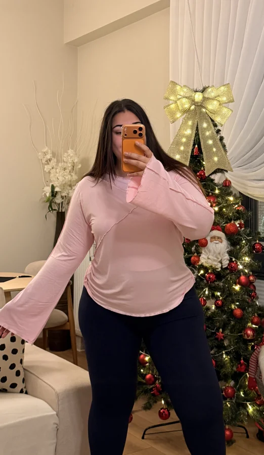 Sufle Detaylı İspanyol Kol Modal Bluz - Pembe