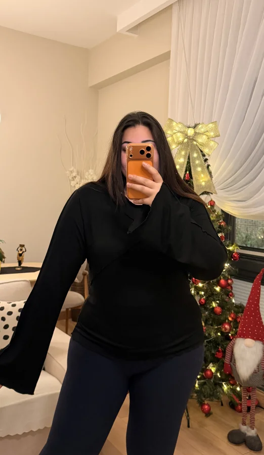 Sufle Detaylı İspanyol Kol Modal Bluz - Siyah