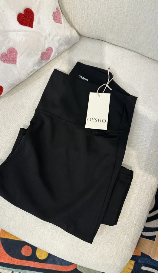 Yüksek Bel Esnek Oysho İspanyol Tayt - Siyah