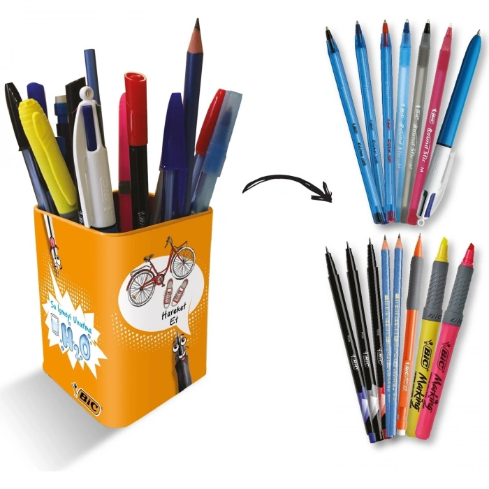 Bic 15 Parça Ev Ofis Kalem Seti + Kalemlik