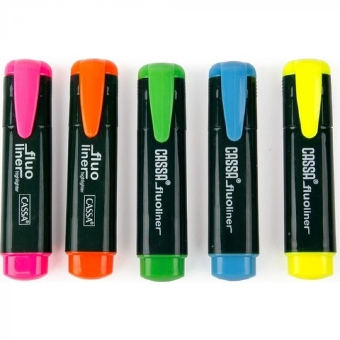 Cassa Fluoliner Fosforlu Kalem Seti - 5 Renk