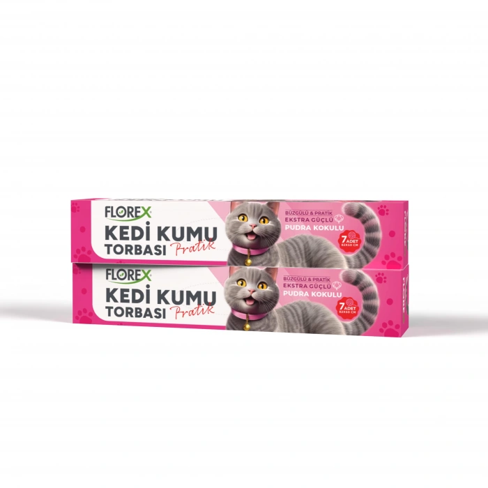 Florex Kedi Kumu Torbası Pudra Kokulu – 7li Paket