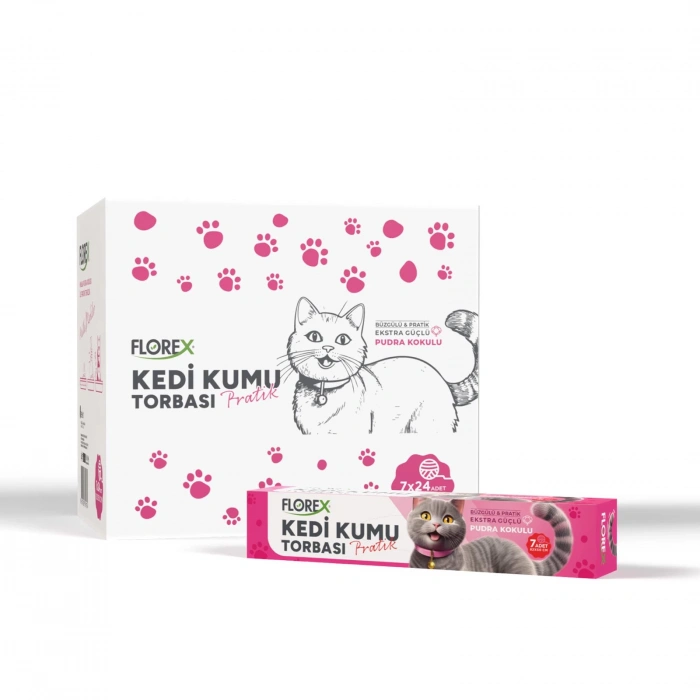 Florex Kedi Kumu Torbası Pudra Kokulu – 7li Paket