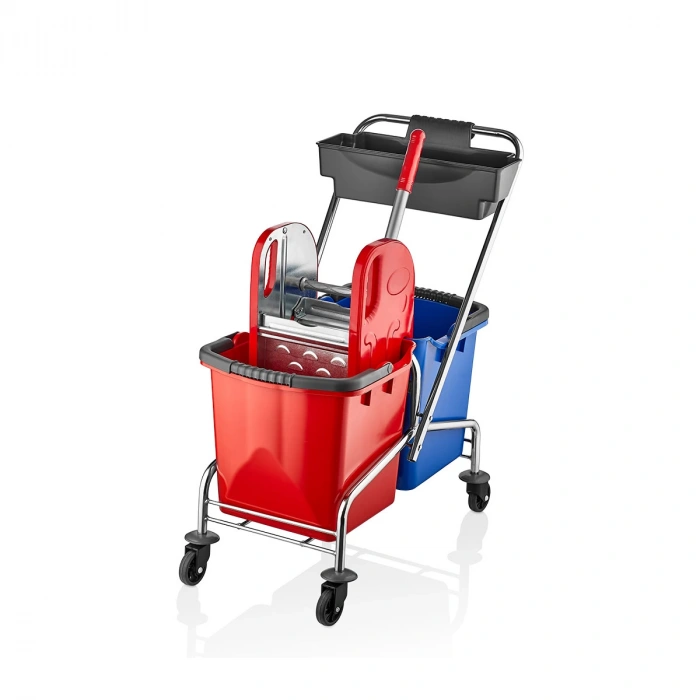 KROM ÇİFT KOVALI TEMİZLİK SETİ ÇELİK PRESLİ