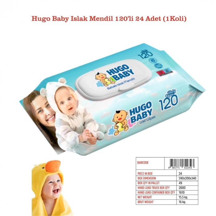 Pafilya Hugo Baby Islak Mendil 120li 6 Adet