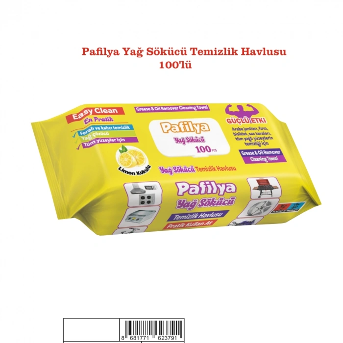 Paﬁlya Yağ Sökücü Temizlik Havlusu 100lü