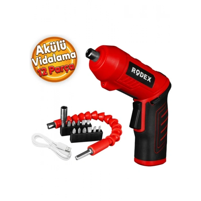 Rodex RDX3085 Akülü Vidalama Şarjlı Tornavida Vidalama Ucu (12 Parça)