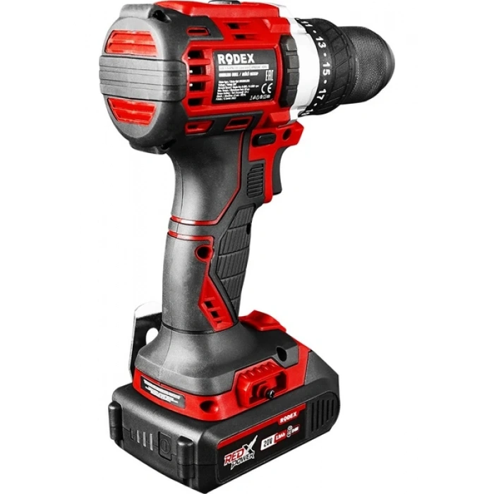 Rodex RPX2330F Kömürsüz Darbeli Matkap 20 V Çift Akülü Vidalama