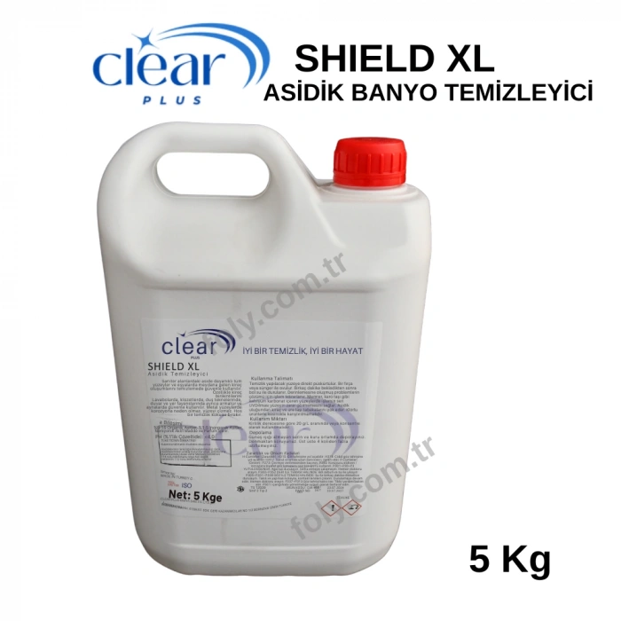 SHIELD XL Armatürlere Zarar Vermeyen Kireç Çözücü Asidik Banyo Temizlik 5KG