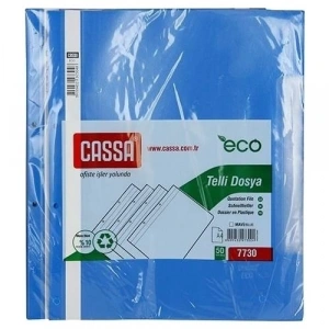 Cassa Plastik Telli Dosya Mavi 50li 10 Paket (500 Adet)