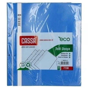 Cassa Plastik Telli Dosya Mavi 50li Paket 5 Adet
