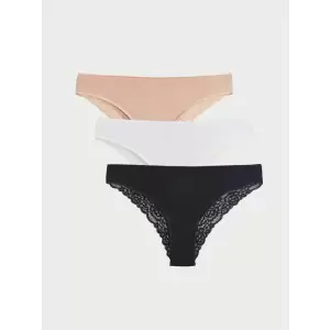 LCW DREAM SİYAH Dantel Detaylı Brazilian Külot 3lü Paket
