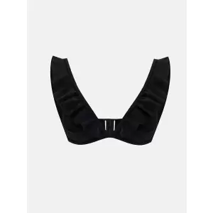 LCW DREAM SİYAH UV Korumalı Fırfır Detaylı Kadın Bikini Üst