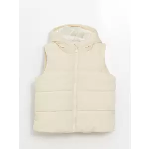 LCW Kids Bej Kapüşonlu Kız Çocuk Şişme Yelek