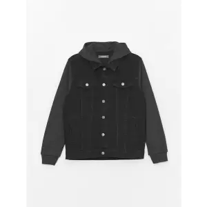 LCW Kids Siyah Kapüşonlu Erkek Çocuk Jean Ceket