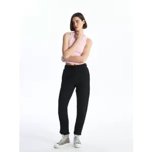 XSIDE Siyah Kadın Beli Lastikli Düz Eşofman Altı