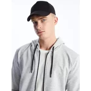 LCW Casual Gri Kapüşonlu Uzun Kollu Erkek Fermuarlı Sweatshirt