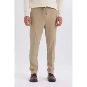 Defacto A9943 Bej Yazlık Kumaş Jogger Pantolon Beli Bağcıklı Lastikli Düz Paça Cepli Her Yöne Esneyen