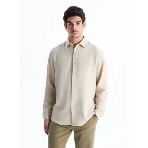 LCW Vision Bej Regular Fit Uzun Kollu Erkek Gömlek