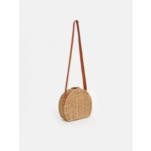 LCW ACCESSORIES Kahverengi Kadın Hasır Omuz Çantası