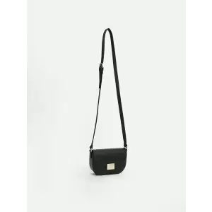 LCW ACCESSORIES Siyah Deri Görünümlü Kadın Omuz Çantası