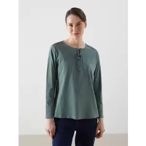 LCW Grace Yeşil Bağlamalı Yaka Nakışlı Kadın Bluz