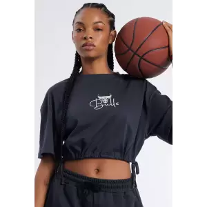 Defacto C6311 Antrasit DeFactoFit NBA Chicago Bulls Bisiklet Yaka Kısa Kollu Tişört
