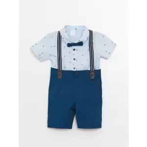 LCW baby Beyaz Kısa Kollu Baskılı Erkek Bebek 4lü Takım