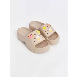 LCW STEPS Bej Tek Bantlı Desenli Kadın Terlik