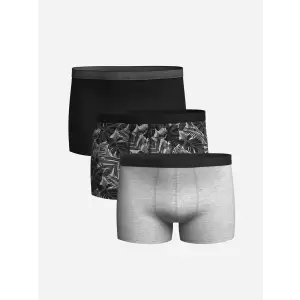 LC WAIKIKI Siyah Standart Kalıp Pamuklu Esnek Erkek Boxer 3lü