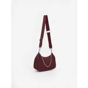 LCW ACCESSORIES Bordo Zincir Detaylı Kadın Baget Çanta