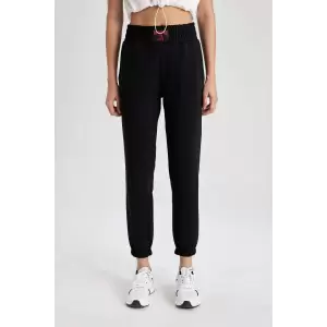 Defacto B8978 Siyah DeFactoFit Standart Fit Jogger İnce Eşofman Altı Çift Cepli Beli Paçası Lastikli