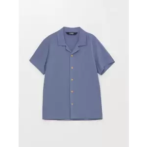 LCW Kids Mavi Basic Kısa Kollu Erkek Çocuk Gömlek