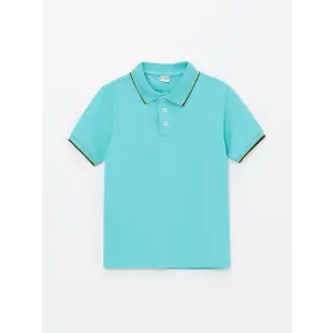 LCW Kids Turkuaz Polo Yaka Basic Kısa Kollu Erkek Çocuk Tişört