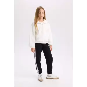 D6567 Beli Paçası Lastikli Baskılı Jogger Eşofman Altı