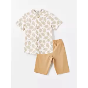 LCW Kids Turuncu Hakim Yaka Erkek Çocuk Gömlek ve Şort