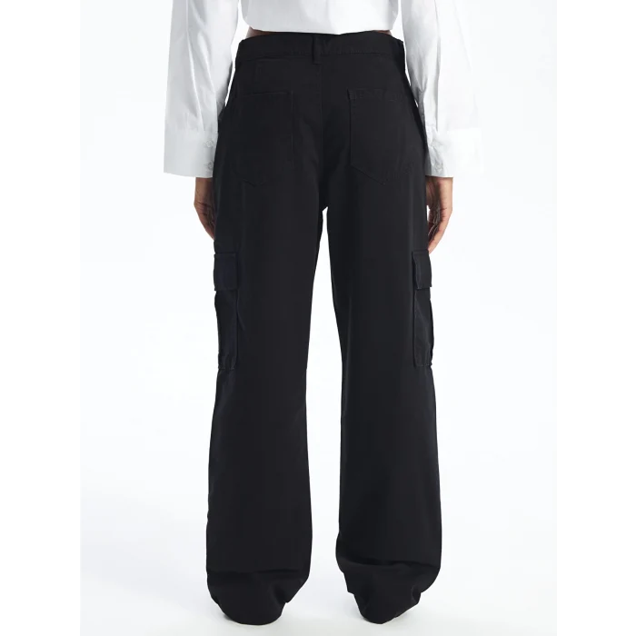 XSIDE Siyah Standart Fit Gabardin Kadın Kargo Pantolon