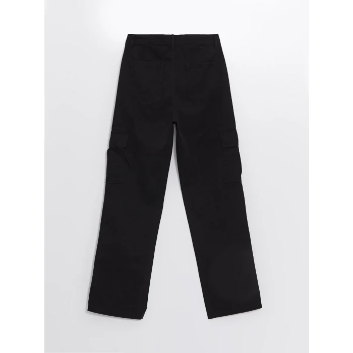 XSIDE Siyah Standart Fit Gabardin Kadın Kargo Pantolon