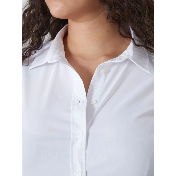 LCWAIKIKI Classic Beyaz Düz Uzun Kollu Kadın Gömlek