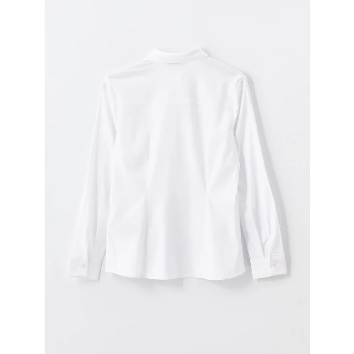 LCWAIKIKI Classic Beyaz Düz Uzun Kollu Kadın Gömlek