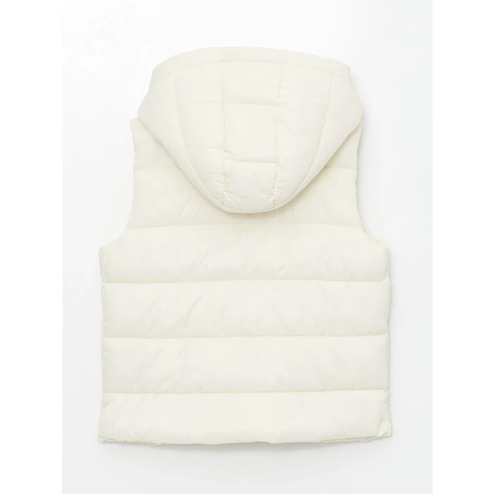 LCW Kids EKRU Kapüşonlu Kız Çocuk Şişme Yelek