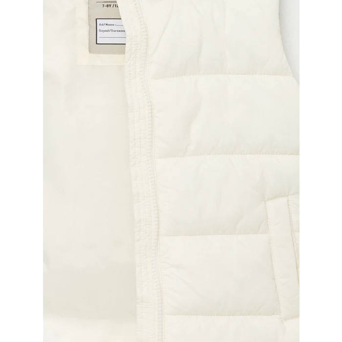 LCW Kids EKRU Kapüşonlu Kız Çocuk Şişme Yelek