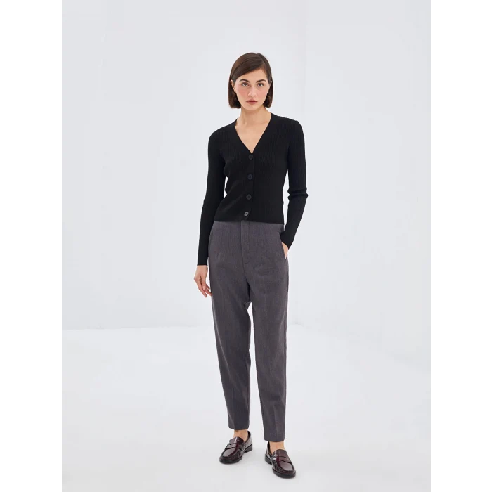 LCW Vision GRİ Kadın Havuç Kesim Düz Pantolon