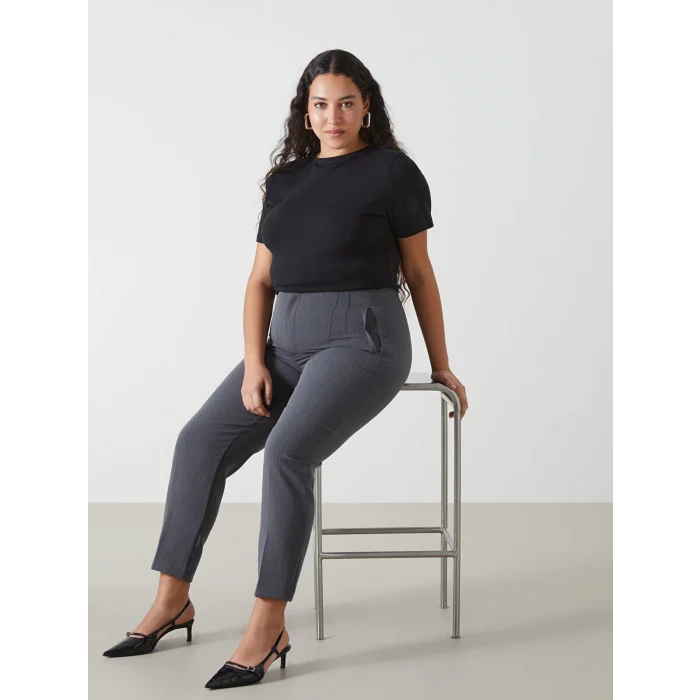 LCW Vision GRİ Kadın Havuç Kesim Düz Pantolon