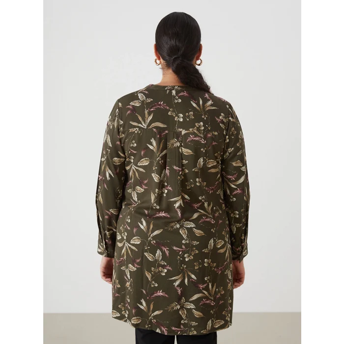 LCW Grace HAKİ Bisiklet Yaka Desenli Kadın Tunik