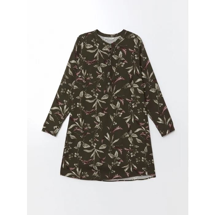 LCW Grace HAKİ Bisiklet Yaka Desenli Kadın Tunik