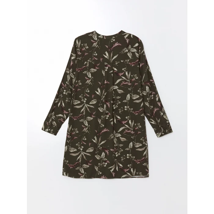 LCW Grace HAKİ Bisiklet Yaka Desenli Kadın Tunik